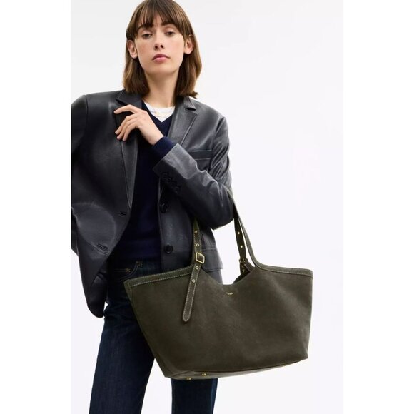 NEW!!   AUTHENTIC COACH Gramercy Tote Bag IN OLIVE GREEN SUEDE AND BRASS - Picture 2 of 14